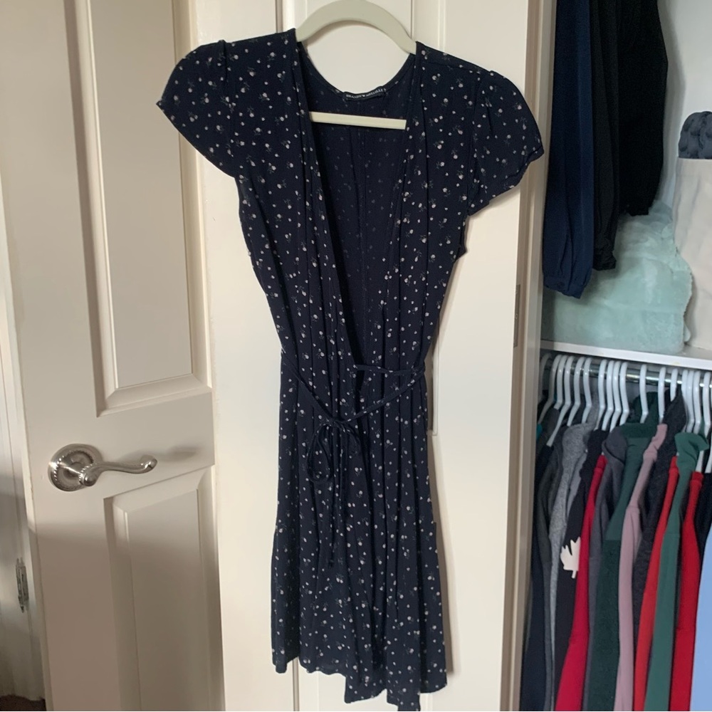Brandy Melville Navy Floral Wrap Dress